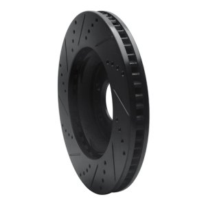 Cadillac SRX Brake Rotor (1) - Front Right - R1 Concepts - Drilled & Slotted - Black - `04-`09